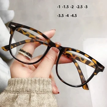 -1 -1.5-2-2.5-3-3.5-4Vintage Leopard Krátkozrakosť Okuliare Ženy Muži Transparentné Nearsighted Predpis Okuliarov Počítač Okuliare