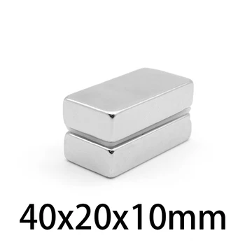 1/2/3/5 KS 40x20x10mm Quadrate Super Silné Silné Magnety N35 Hrubé Blok s permanentným Magnetom 40x20x10 Neodýmu Magnet 40*20*10