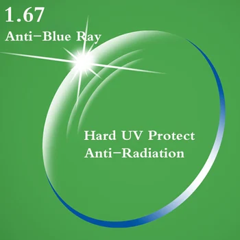 1.67 Index Ultra Tenké CR-39 Asférické Optické Šošovky na Predpis Krátkozrakosť Čítanie Okuliare UV Ochranu Proti Žiareniu Blue Ray RS246