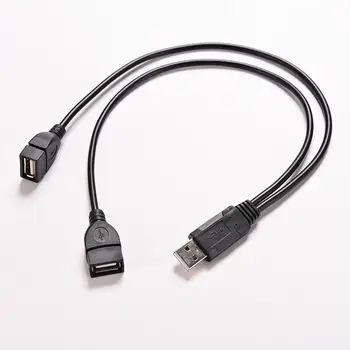 1 Muž 2 Dual USB Žena Údaje Hub Napájací kábel Kábel Adaptéra Y Splitter Nabíjania pomocou kábla USB Napájací Kábel, Kábel Predlžovací Kábel 1PC USB2.0