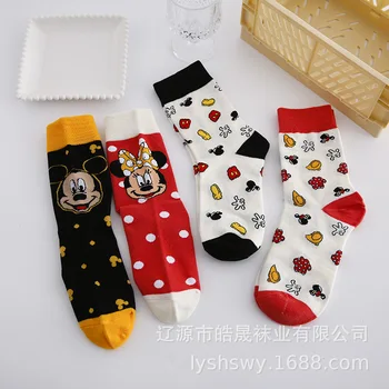 1 Pár Nových Disney Anime Obrázok Lete Mickey Minnie Mouse Trubice Ponožky Cartoon Bežné Chlapca a Dievčatá Princezná Ponožky Vianočné Darčeky