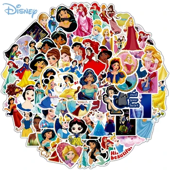 10/50PCS Cartoon Disney Princezná Nálepky Dievča Kawaii Nepremokavé Stikers Hračka Dieťa Skateboard Batožiny Prilba Notebook Gitara Nálepky