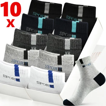 10 Dvojice Mužov Ponožky Nastaviť Bavlna Priedušná Krátke Basketbal Dezodorant Zimné Športové Ponožky Absorbovať Pot Členkové Ponožky Business Ponožka