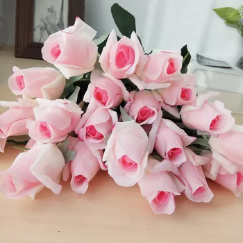 10 Ks Skutočný Dotyk Pobočky Kmeňových Rose Latex Strane Pocit Cítil Simulácia Dekoračné Umelé Silikónové Ruže, Kvety Domov Svadbu