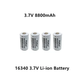 100% Nový, originálny 16340 Batérie CR123A 16340 Batérie 8800mAh 3,7 V Li-ion Nabíjateľnú Batériu+16340Charger
