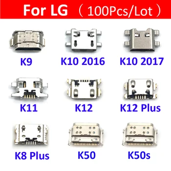 100ks USB Nabíjací Port Konektor pre Nabíjanie Konektor Zásuvka Dock Pre LG K9 K11 K41s K51 K51s K52 K42 K50 K50s K50 K4 K10 2017 K12 Plus