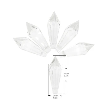 100ks/veľa,38mm sklo cencúľ prism crystal u drop luster časti prívesok