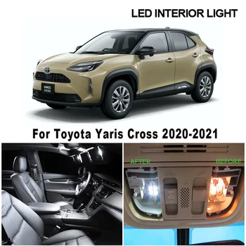 11pcs Biela, Canbus Interiérové LED Dome Mapa Čítanie Kmeň Svetla Kit Pre Toyota Yaris Kríž 2020 2021 Vozidla, špz Lampa