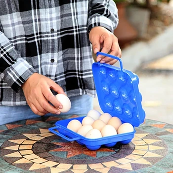 12 Mriežky Vajcia Úložný Box Prenosný Outdoor Camping Riadu, Plastové Vajíčko Držiteľ Turistika Piknik kuchyňa Pre Prenosné úložiská Prípade