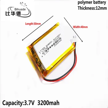 124050 JST XH 2.54 mm, 3,7 V 3200MAH Lítium-Polymérová LiPo Nabíjateľná Batéria Pre Mp3 slúchadlá PAD DVD, bluetooth, fotoaparát