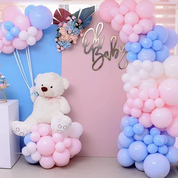 127 Ks Romantický Macaron Candy Ružová Modrá Biela Balón Garland Arch Set Baby Sprcha Narodeniny, Svadobné Party Štúdia Dekorácie