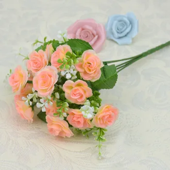 15 Hlavy/Kytice biele, ružové a červené hodvábne rose umelé kvety, svadobné dekorácie nevesta falošné kvetinové kytice diy domova