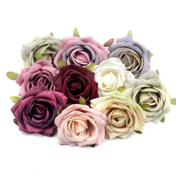 15pcs 7 cm Európskej Retro Umelého Hodvábu Ruže Kvet Hlava Pre Svadobné Domáce Dekorácie Diy Veniec Zápisník Plavidlá Falošné Kvet