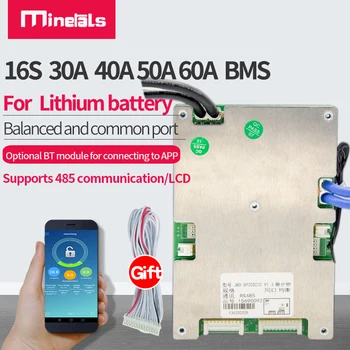16s bms 48v LiFePo4 60v lipo li-ion podporu bluetooth smart bms 30a 40a 60a 18650 batériu ochranná doska NTC batérie pcm