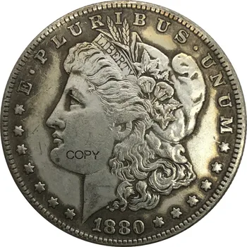 1880 Neviazanej Štátov Amerických 1 Jeden Dolár Morgan Dolár Cupronickel Strieborné Pozlátené Kópie Mincí