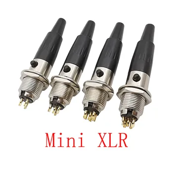1Pair Mini XLR Letectva Mic Adaptér 3 4 5 6 Pin Mini XLR Zásuvka Žena Muž Plug Šasi Panelu Pripojiť Mikrofón Audio Konektor