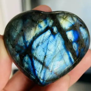 1pc 2-3 cm Prírodný leštenie náhodné farby labrador srdci crystal kameň crystal kameň mesiac kameň akvárium záhradné dekorácie
