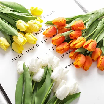 1PC 35 cm Skutočný Dotyk Hodvábne Tulipány Umelé Kvety Pre Domov, Záhradu Spálne Dekorácie Flores Artificiales Para Decoracion Hogar