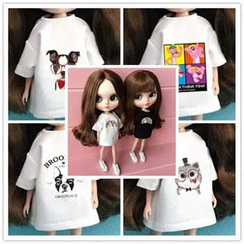 1PCS 1/6 bábika príslušenstvo Bábika Blyth Oblečenie 30 cm bábika oblečenie Cartoon T-shirt pre bábiku barbie