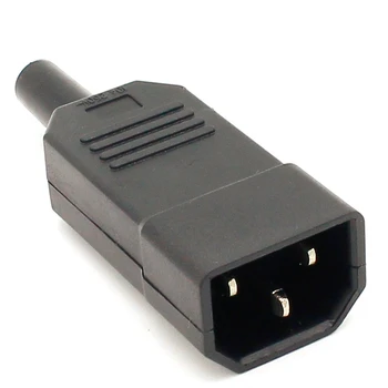 1pcs Nové Veľkoobchodné Ceny 10A 250V Black IEC C13 Muž Plug Rewirable Konektor Napájania 3 pin ac Zásuvky
