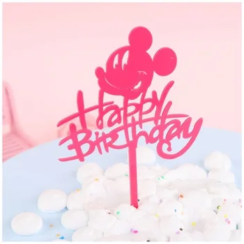 1pcs Strany mickey mouse Cake Decoration Dodávky tortu vňaťou Happy party dekor koláč, dezert dievča prospech Baby Sprcha Party decor