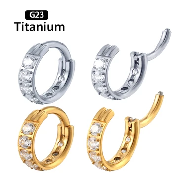 1PS 6/8/10/12mm G23 Titánu, Piercing, Náušnice CZ Zirkón Výška Segmentu Nos Krúžky Otvoriť Malé Septum Piercing Helix Telo šperky