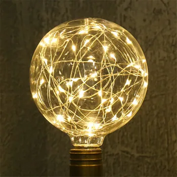 2 ks 1pcs Farebné G95 LED Žiarovky Žiarovky Hviezdne Nebo Medený Drôt Žiarovka Chirstmas String Lampa Skla pre vnútorné Vianočný Dekor