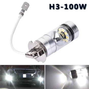 2 ks H3 Auto LED Lampa Hmla Chvost Jazdy Žiarovku Vysoký Výkon Automobilový Auto Náhradné Light-emitting Diode Singnal Vedúci svetlo