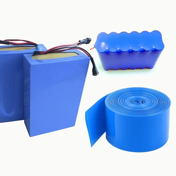 2 M PVC zmršťovacej trubice Zmenšenie trubice rôzne špecifikácie 18650 batérie shrink sleeve Izolačné puzdro zmršťovacej modrá