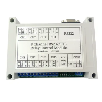 2 V 1 x RS232/TTL232 12VDC 8ch PC UART Relé DB9 Sériový Port Switch pre PLC Fotoaparát Priemyselného riadiaceho Systému