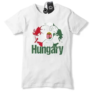 2019 Letné Hot Predaj Maďarsko Futbalista Tričko Červené Biele Tričko maďarský tričko tee Top Mens Tee Darček