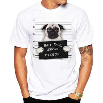 2020 Umelecké Psa Dept Dizajn Mužov Tričko Pug Vytlačené T-shirt Krátkym Rukávom Bežné francúzsky Buldog Topy