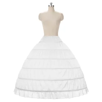 2021 Kvalitné Lacné Biela 6 Obruče Spodničky Plus Veľkosť Organza Pre Plesové Šaty, Svadobné Šaty, Krinolína Underskirt Na Sklade