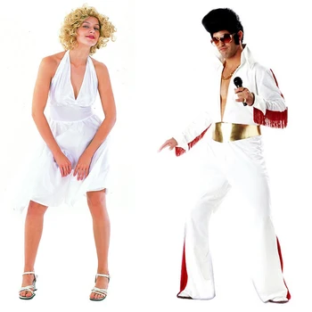 2021 Marilyn Monroe Cosplay Elvis Presley Halloween Kostýmy Pre Ženy, Mužov Dospelých Strana Zobraziť Fantázie, Hranie Rolí