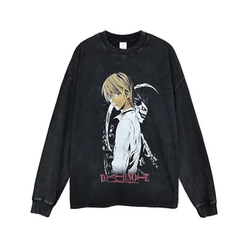 2022 Jeseň Mužov Dlhý Rukáv T-shirts Hip Hop Japonské Anime Death Note, Tlač Tshirts Harajuku Streetwear Bežné Bavlna Topy Tees