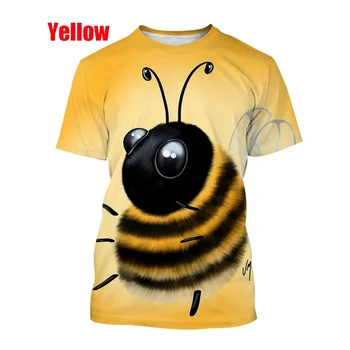 2022 Nové Módne Bee 3D Vytlačené T-shirt Lete Ležérne pánske/dámske Hip Hop Priedušná Krátky Rukáv T-Shirt