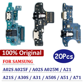 20Pcs，100% Originálne USB Konektor Nabíjania Doske Konektor Port Flex Pre Samsung A33 A71 A51 A50S A31 A30S A21S A21 A02S A025F A025M