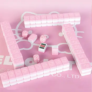 22 MM Kawaii Sanrios Anime Hello Kitty Mini Mahjong Zábavné Hracie Karty Prenosné chlapčeka Dievčatá, Hračky Prázdninový Darček