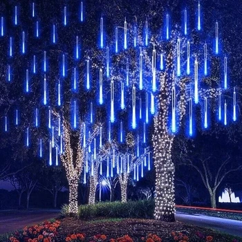 24 Rúry meteorický dážď Dážď LED Reťazec, Svetlá, Vianočné Dekorácie Vonkajšie Pouličné Lampy Svadobné Party Navidad Rozprávková Záhrada Dekor