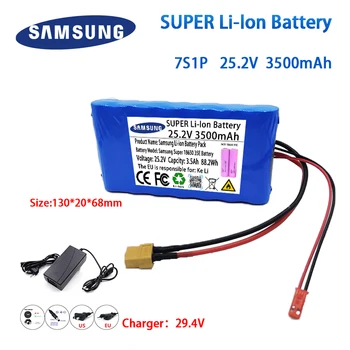 24V 7S1P Lítia 18650 Batériu 25.2 V 3500mAh Nabíjateľná Batéria pre Elektrický Skúter , Street Light，Elektrické Bicykle