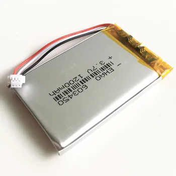 3,7 V 1200mAh Lítium-Polymérová LiPo Nabíjateľná Batéria S JST 1.0 mm 3Pin Konektor Pre PAD Fotoaparát, GPS Reproduktor Prenosný počítač 603450