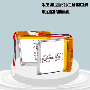 3,7 V 400mAh 602626 polymer lithium li ion Nabíjateľná Batéria Pre LED svetlo Tachografu Auta DVR Bluetooth Slúchadlá MP3, MP4