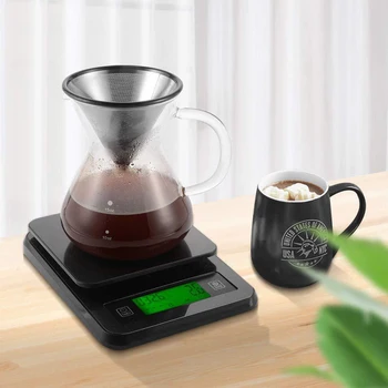 3 kg / 0,1 g Odkvapkávaniu Kávy Rozsahu Prenosné S Časovač Snímača Teploty Elektronický Digitálny LCD displej, Elektronické Váhy Kuchynské Pečenie Rozsahu