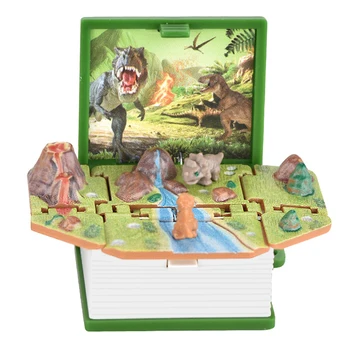 3D Dinosaura Knihy Keychain Skladacie Knihu Detí Vedy Puzzle Novinka Pop-Up Dinosaura Hračky Narodeninám Darčeky Pre Deti