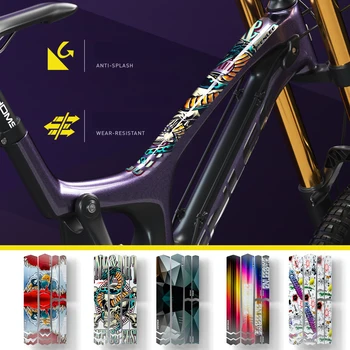 3D MTB Bicykel Rám Ochranný Film Požičovňa voči Poškriabaniu Chrániť Rám Odnímateľné Nálepky Odtlačkový Nálepka pre Horský Bicykel