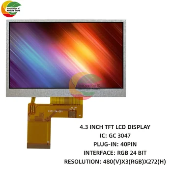 4.3 palcový TFT LCD Modul 480xRGBx272 GC3047 Ovládač IC 350 Vysoký Jas TFT LCD Modul Č Dotyk 40PIN RGB TFT LCD Modul 3,3 V