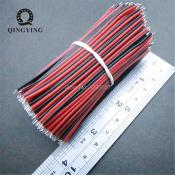 400pcs 10 cm 2 pin 22awg drôt, kábel, 100mm LED DIY pás kábel červená čierna farba drôtu pre jednofarebné led pásy spájkovanie