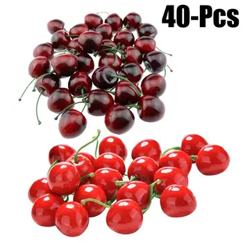 40PCS Umelé Ovocie Realisticky Realistické Cherry Falošné Ovocie Dekoratívne Plody Pre Strany Kuchyňa