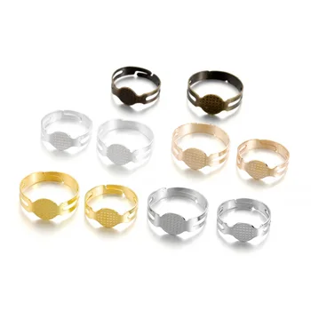 40PCS/veľa 7 8 mm Nastaviteľné Prázdny Krúžok Nastavenia Zistenia Pozlátené Krúžky Pre DIY Módne Šperky Prstene, Takže Príslušenstvo