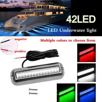 42 LED Podvodné Loď Zárubňa Svetlo z Nehrdzavejúcej Ocele Pod Vodou Pontón Vodotesné Svietidlo Námornej Hardware Loď, Jachtu zadné svetlá